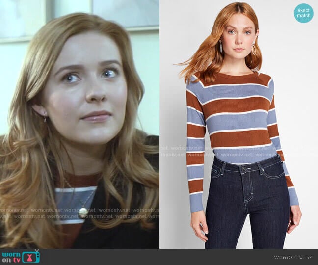 Casual Crush Ribbed Pullover Sweater by ModCloth worn by Nancy Drew (Kennedy McMann) on Nancy Drew