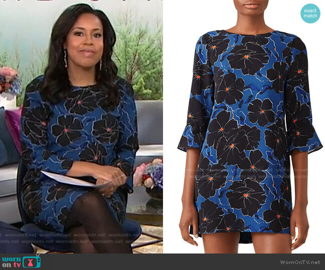 WornOnTV: Sheinelle’s blue and black floral mini dress on Today ...