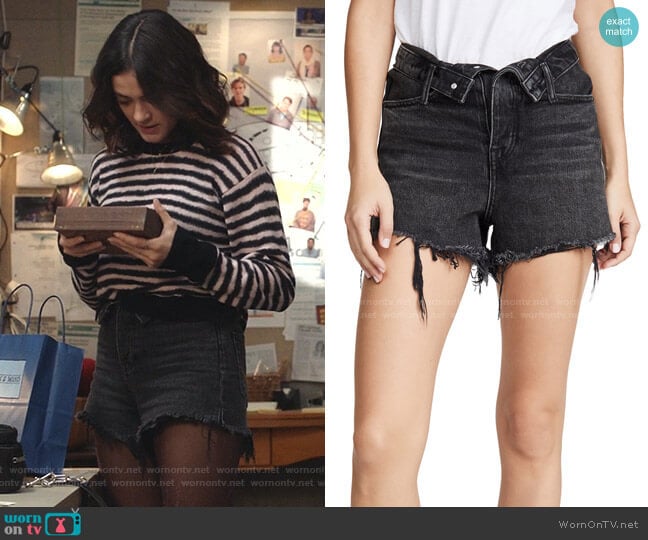 Bite Flip Shorts by Denim x Alexander Wang worn by Olive Stone (Luna Blaise) on Manifest