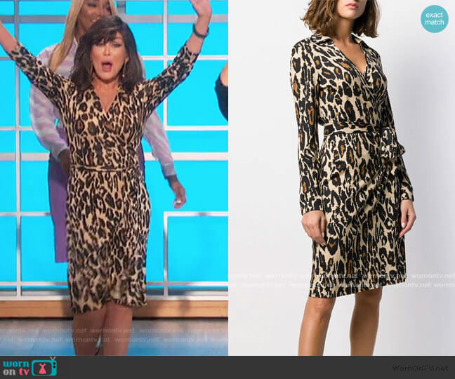 WornOnTV: Tanya's embellished animal print dress on The White