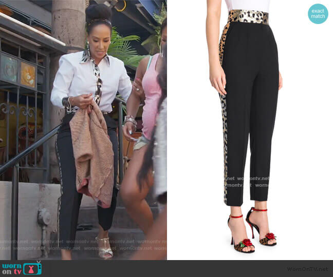 Leopard Metallic Side Stripe Ankle Pants by Dolce & Gabbana worn by Tanya Sam on The Real Housewives of Atlanta