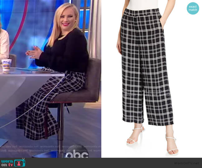 Heidi Plaid Wide-Leg Pants by Elie Tahari worn by Meghan McCain on The View