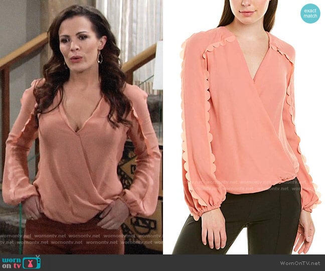 Elisabetta Franchi Scalloped Blouse worn by Chelsea Lawson (Melissa Claire Egan) on The Young and the Restless