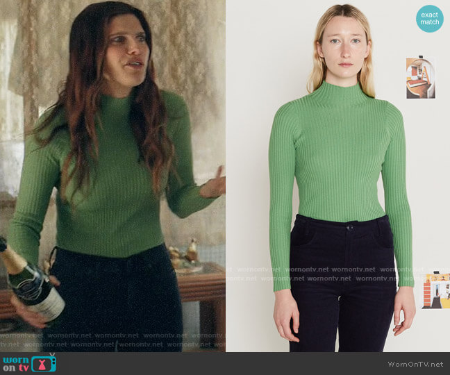 Rio’s green ribbed sweater on Bless This Mess