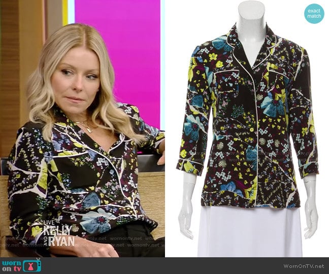 WornOnTV: Kelly’s black floral shirt on Live with Kelly and Ryan ...