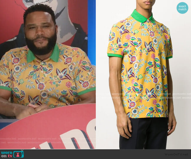 Floral Print Polo Shirt by Etro worn by Andre Johnson (Anthony Anderson) on Black-ish