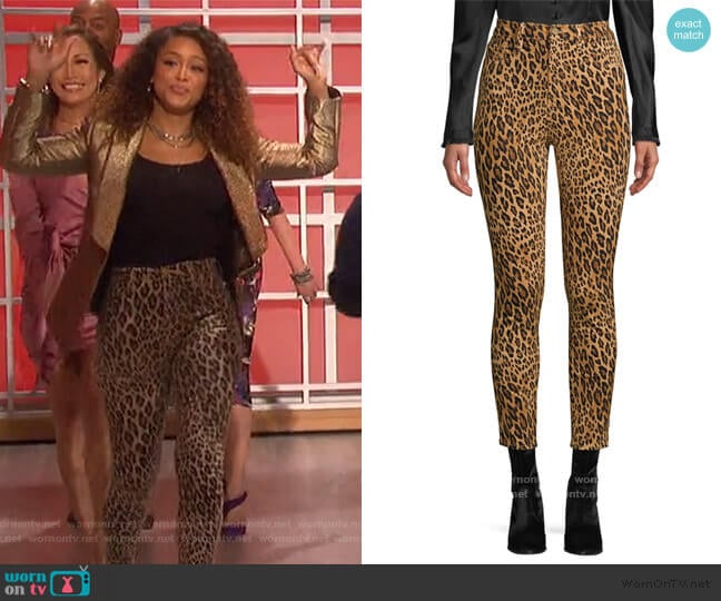 Ali High-Rise Cigarette Skinny Jeans by Frame worn by Eve on The Talk