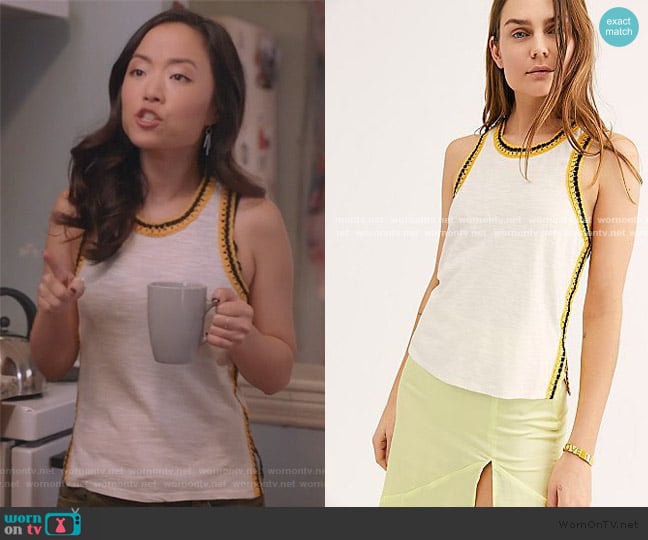 The Free Bora Bora Tee by Free People worn by Janet (Andrea Bang) on Kims Convenience