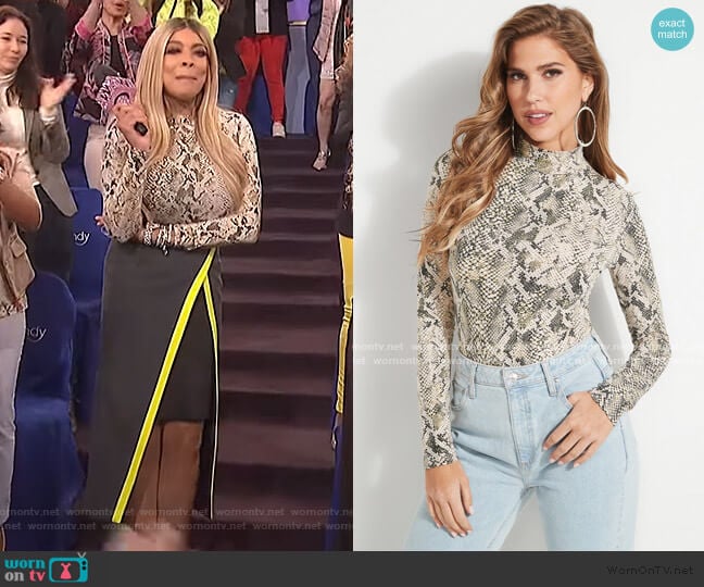 Eco Jaycee Bodysuit by Guess worn by Wendy Williams on The Wendy Williams Show