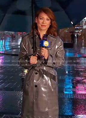 Ginger’s grey trench coat on Good Morning America