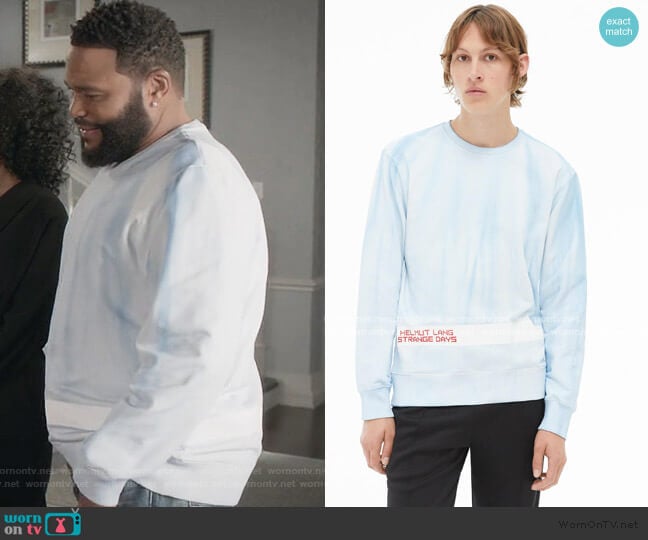 Strange Days cotton-jersey Sweatshirt by Helmut Lang worn by Andre Johnson (Anthony Anderson) on Black-ish