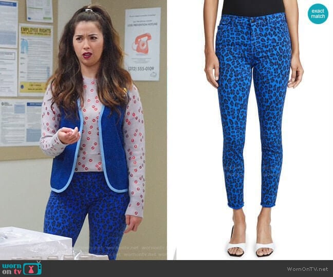 J Brand 835 Mid Rise Crop Skinny Jeans in Royal Jaguar worn by Cheyenne (Nichole Bloom) on Superstore