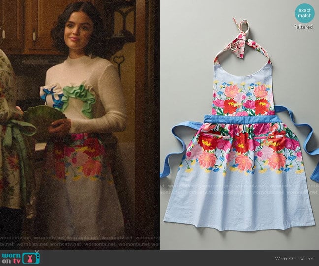 Anthropologie Jackie Diedam Dahlia Apron worn by Katy Keene (Lucy Hale) on Katy Keene