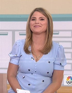 Jenna’s blue print v-neck dress on Today