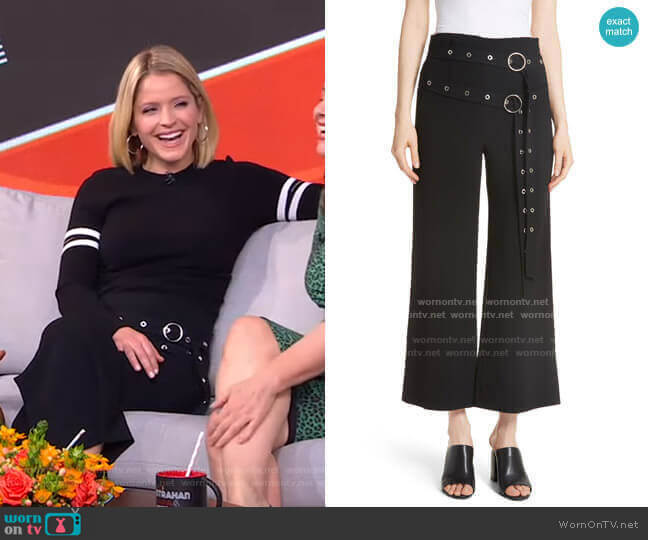 Jessi Double Belt Pants by Cinq a Sept worn by Sara Haines on Good Morning America