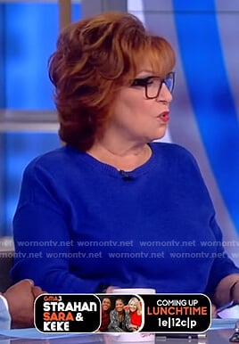 Joy's blue crew neck sweater on The View