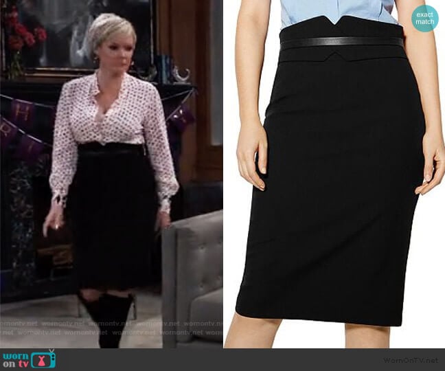 Karen Millen High Waisted Pencil Skirt worn by Ava Jerome (Maura West) on General Hospital