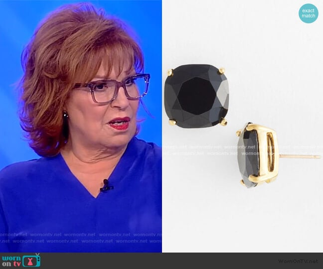 Mini Square Semiprecious Stone Stud Earrings by Kate Spade worn by Joy Behar on The View