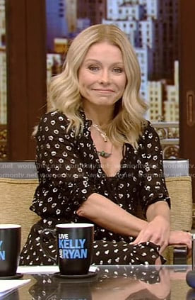 Kelly's metallic heart print dress on Live with Kelly and Ryan