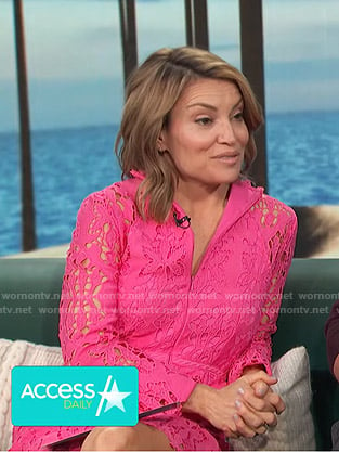 Kit's pink lace mini dress on Access Hollywood