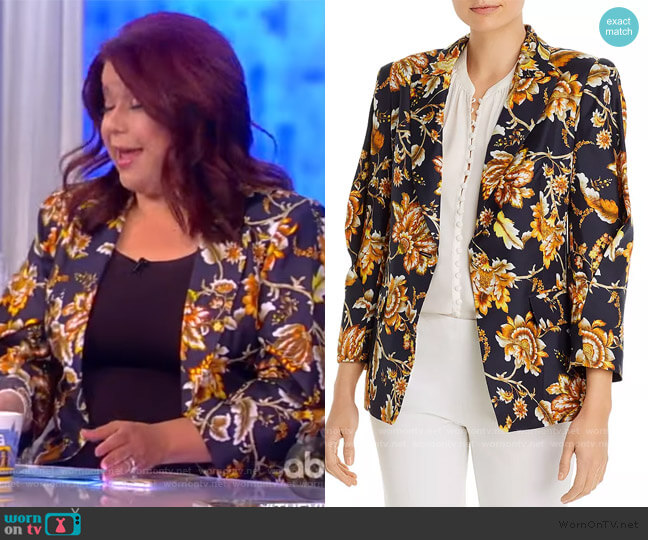 Maria Floral One-Button Silk Jacket by Kobi Halperin worn by Ana Navarro on The View