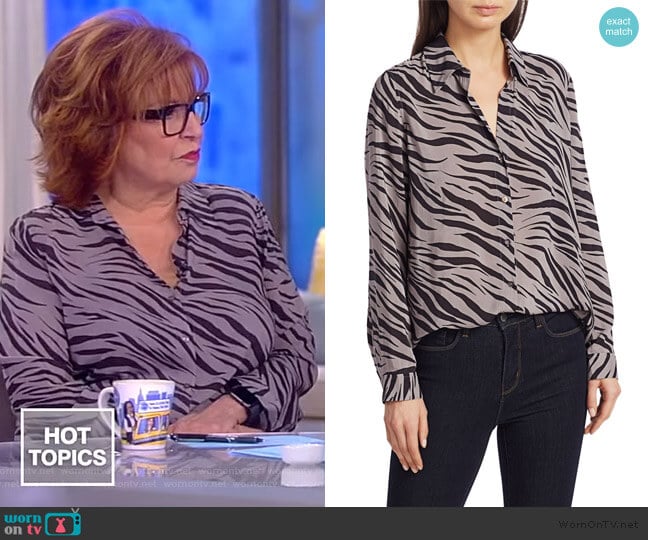 Nina Zebra Print Blouse by L'Agence worn by Joy Behar on The View