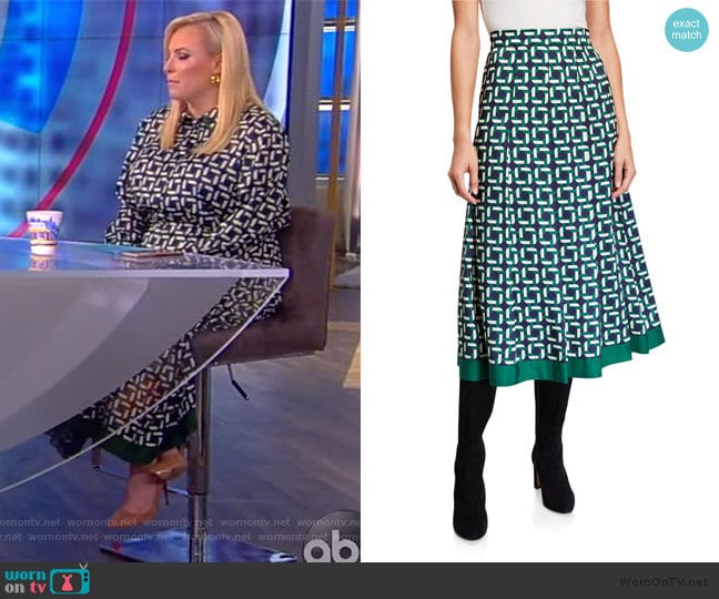 Fiona Geo Link Print Midi Skirt by Lafayette 148 New York worn by Meghan McCain on The View