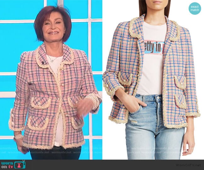 The Tweed Jacket by Marc Jacobs worn by Sharon Osbourne on The Talk