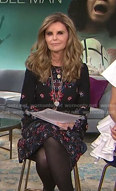 Maria's black floral embroidered dress on Today