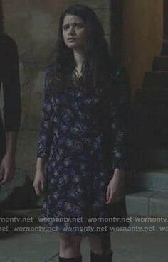 Mel’s black floral wrap mini dress on Charmed