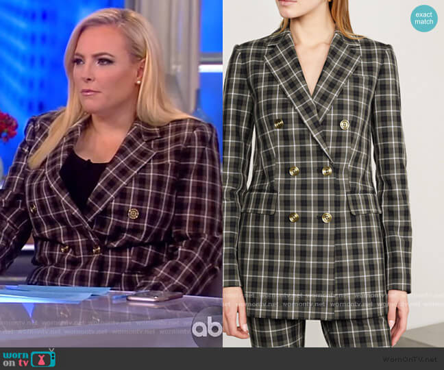Double-breasted Checked Blazer by MICHAEL Michael Kors worn by Meghan McCain  on The View