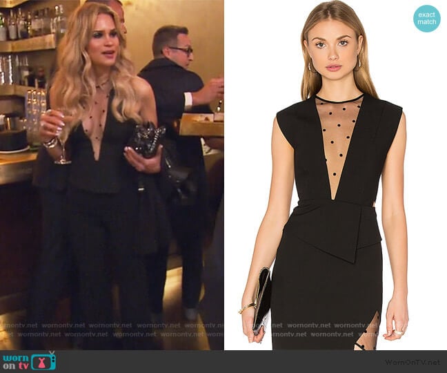 Mesh Plunge Top by Michelle Mason worn by Jackie Goldschneider on The Real Housewives of New Jersey