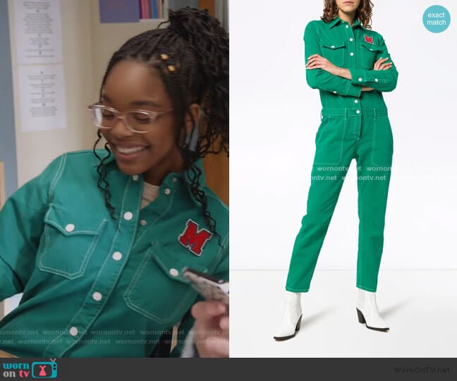 Floral Embroidered Cotton Boiler Suit by Mira Mikati worn by Diane Johnson (Marsai Martin) on Black-ish