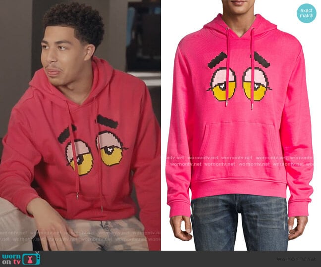 Drowsy Eyes Pullover Hoodie by Mostly Heard Rarely Seen worn by Andre Johnson Jr (Marcus Scribner) on Black-ish