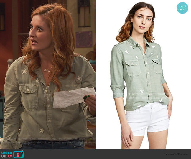 The Trooper Blouse by Mother worn by Chelsea Grayson (Anneliese van der Pol) on Ravens Home