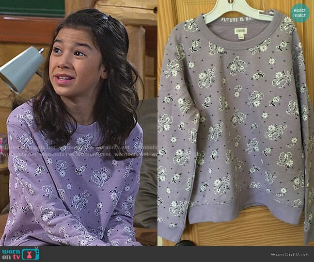 Paisley Sweatshirt by NWT Gymboree worn by Gwen (Scarlett Estevez) on Bunkd