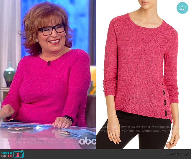 Ribbed Lace-Up Sweater by Nic and Zoe worn by Joy Behar on The View