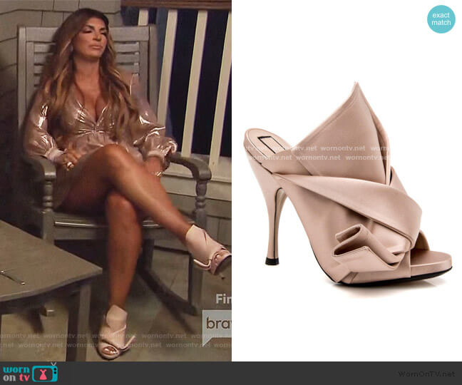 Satin Bow Mules by No 21 worn by Teresa Giudice on The Real Housewives of New Jersey