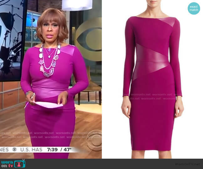 Off-The-Shoulder BodyCon Dress by Chiara Boni La Petite Robe worn by Gayle King  on CBS Mornings