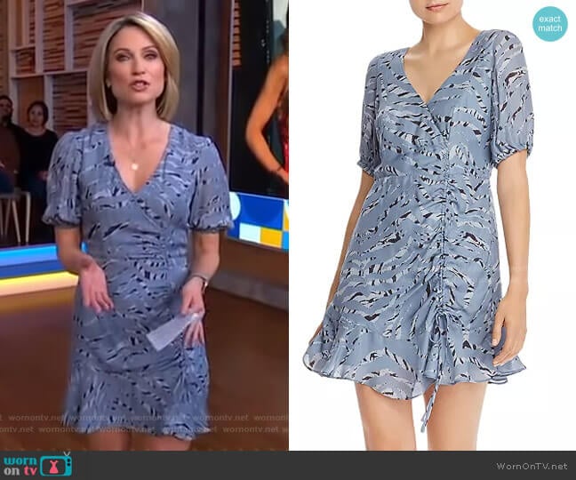 Soliana Silk Blend Tiger-Stripe Dress by Parker worn by Amy Robach on Good Morning America