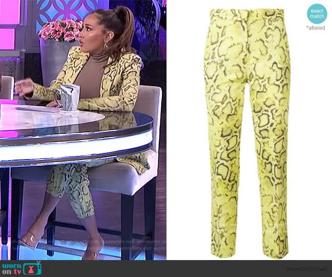 Snakeskin Print Trousers by Pinko worn by Adrienne Houghton on The Real