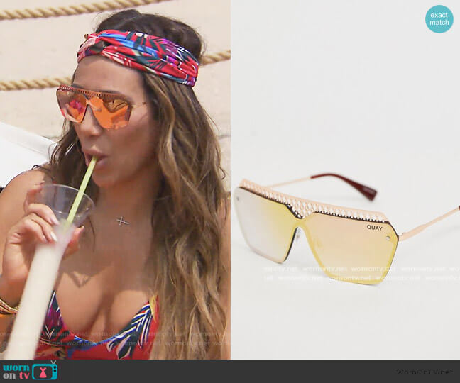 Hall of Fame Square Aviator Sunglasses by Quay worn by Melissa Gorga on The Real Housewives of New Jersey