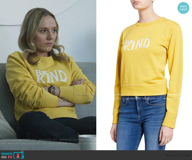 Be Kind Crewneck Sweatshirt by Rag and Bone worn by Seri DeYoung on Good Trouble