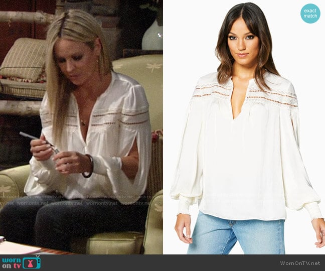 Ramy Brook Maisy Top worn by Sharon Newman (Sharon Case) on The Young and the Restless