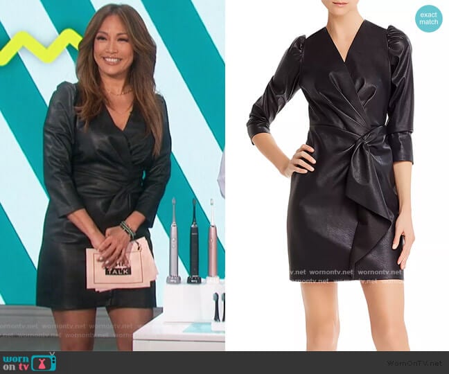 Vegan Leather Dress by Rebecca Taylor worn by Carrie Inaba on The Talk