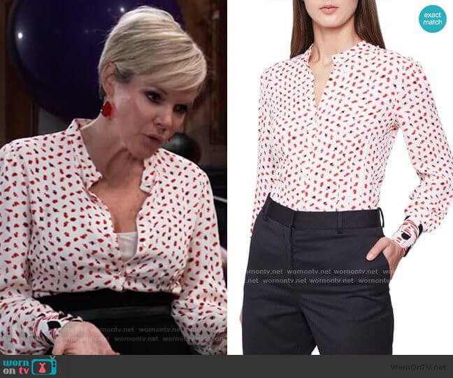 Reiss Kaya Abstract Blouse worn by Ava Jerome (Maura West) on General Hospital