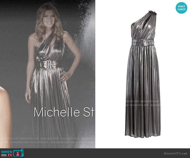 Retrofete Andrea Metallic Dress worn by Phyllis Summers (Michelle Stafford) on The Young and the Restless