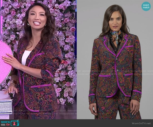 Penelope Jacket by Robert Graham worn by Jeannie Mai on The Real