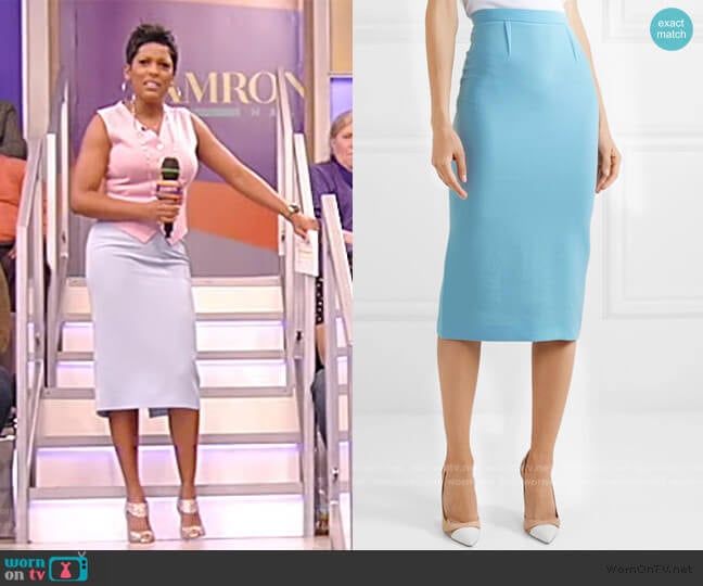 Arreton wool-crepe pencil Skirt by Roland Mouret worn by Tamron Hall on Tamron Hall Show