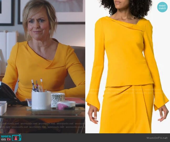 Boronia Asymmetric-Neck Top by Roland Mouret worn by Jacqueline (Melora Hardin) on The Bold Type